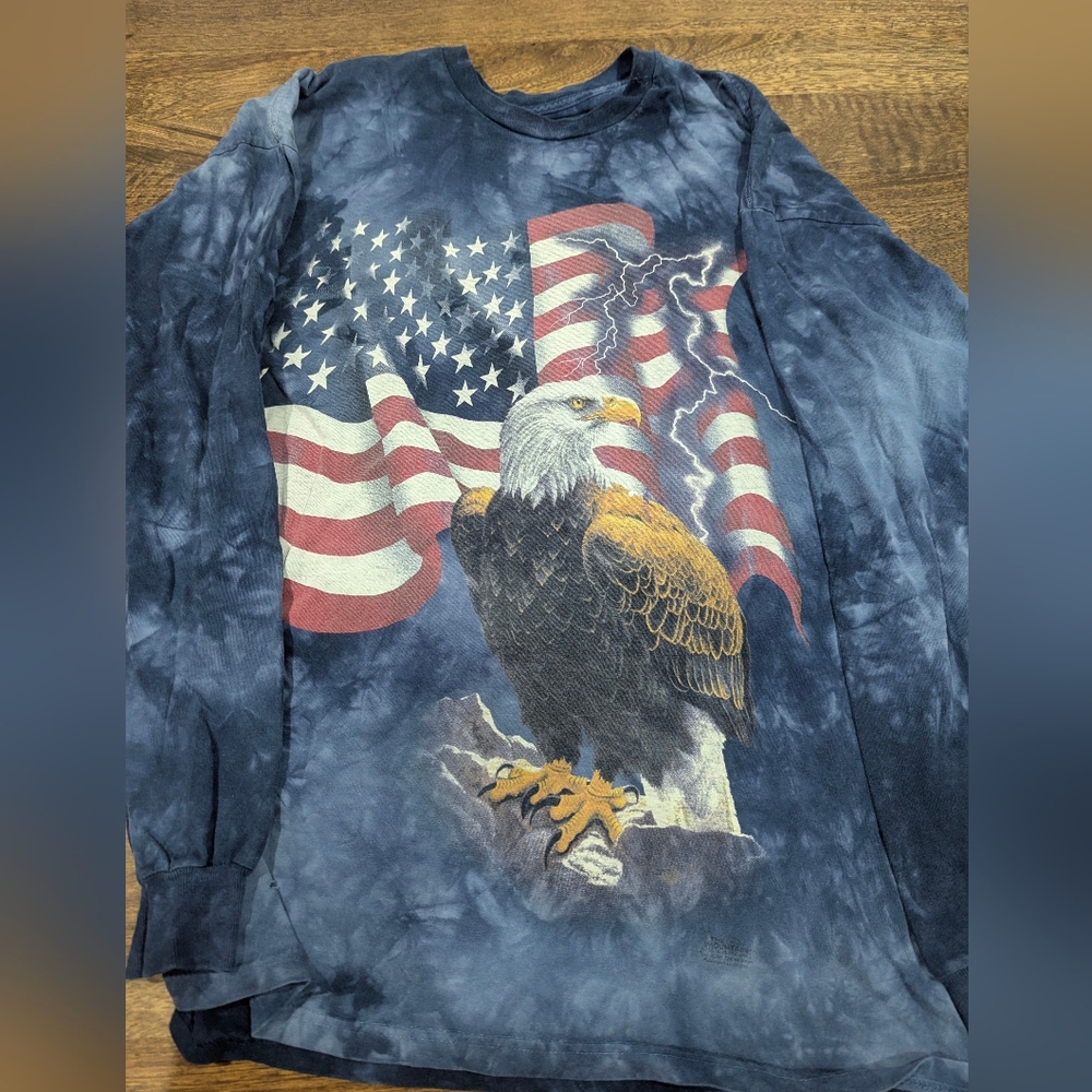 Eagle and Flag Graphic Long Sleeve Shirt